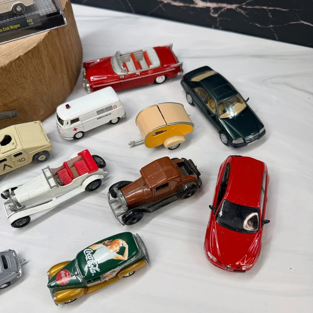 Mixed Diecast Car Lot 20pc Mercedes Porsche Ford Coca-Cola Vintage Models